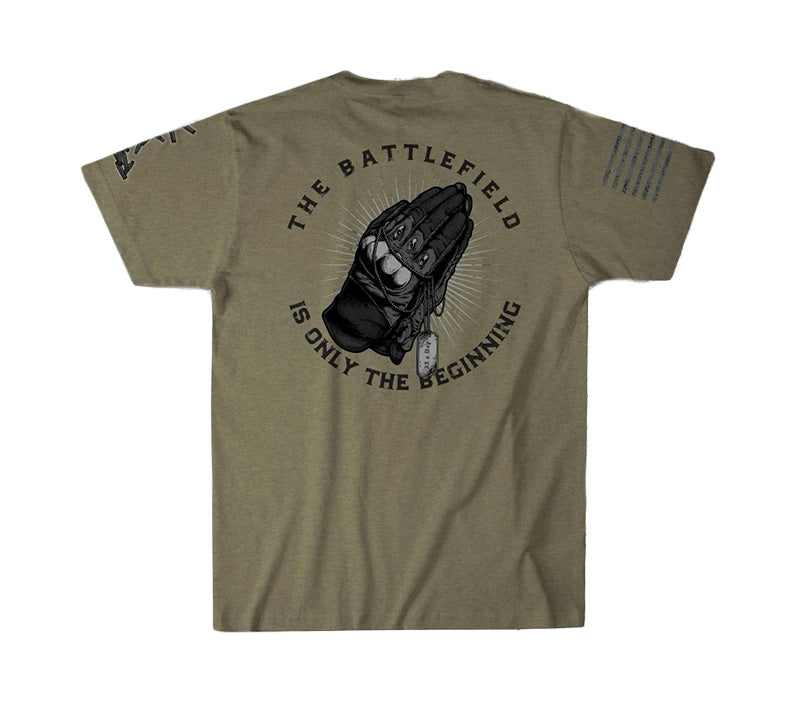 TRIBAL Pray for Them T Shirt (Military Green)
